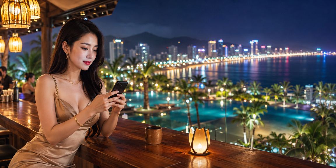 Người dùng Quy Nhơn thực hiện thanh toán cá cược qua điện thoại tại quán cà phê